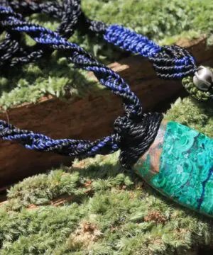 High End Azurite Pendant, Elven chrysocolla Necklace,Malachite Necklace.Necklace,Deep Blue Elf jewelry