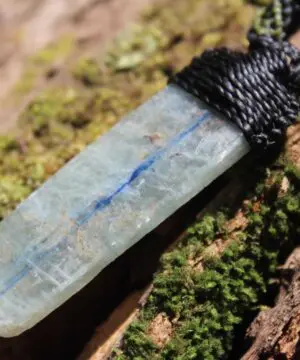 Australian Gem OCEAN INDIGO KYANITE,Australian Blue Kyanite Necklace, Platypus Dreaming Australian made Macrame Cord, Australian Seller