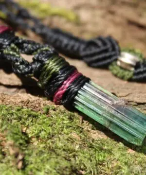 WATERMELON TOURMALINE Necklace,Tourmaline Jewelry,Pink Green Tourmaline ,Elven Gemstone Pendant,October Birthstone,Crystal Healing Jewelry