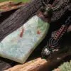 Australian Chrysoprase Quartz Pendant Necklace,Chrysoprase Jewelry, Natural Green stone, australian made macrame cord, natural pendant