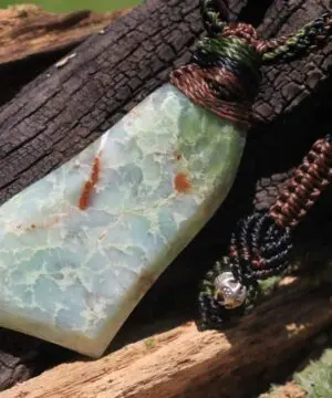 Australian Chrysoprase Quartz Pendant Necklace,Chrysoprase Jewelry, Natural Green stone, australian made macrame cord, natural pendant