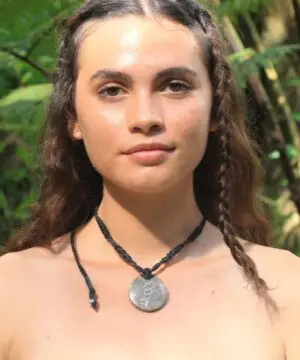 Unicorn stone, Elimia Agate necklace, turritella agate pendant , elven jewelry, australian made macrame cord , male and female Jewellery