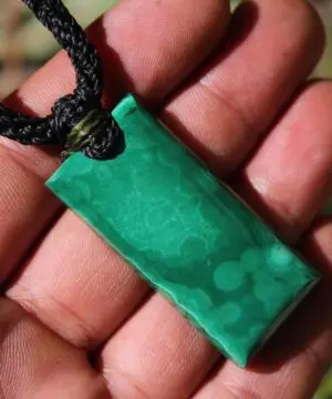 Alternative view of American Malachite Necklace, Tribal Malachite Pendant, Elven Jewelry, crystal healing jewellery,Australian made Macrame Cord, Green stone