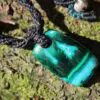 Gem Silica Necklace, Rare CHRYSOCOLLA Pendant Necklace,Malachite Necklace,  Macrame Necklace,  Elven Pendant with Silver Beads