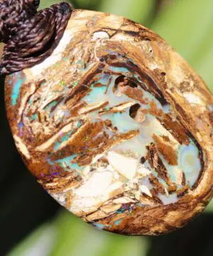 Koroit OPAL Necklace, Matrix Boulder opal jewelry, Australian made macrame cord,Elvan Jewelry, Australian Opal Talisman