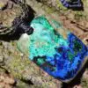 High End Australian Azurite Talisman, CHRYSOCOLLA Pendant Necklace,Malachite Necklace. Macrame Necklace, healing crystal jewelry ELF