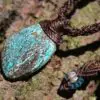 American Turquoise Pendant Talisman,Spider web Turquoise Necklace, Australian Made Macrame cord, Healing Crystal Jewelry, Elven Blue Stone