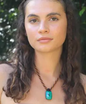 High End Malachite Necklace,Tribal Malachite Pendant, Elven Jewelry, crystal healing jewellery,Australian made Macrame Cord, Green stone