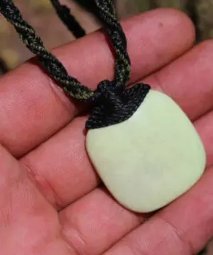 Alternative view of Australian Chrysoprase Necklace, Lemon Chrysoprase Pendant, Australian made Elven Macrame Cord Healing Crystal Jewelry , Christmas gift idea