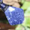 Canadian SODALITE Pendant,australian made macrame necklace royal gemmy sodalite ,tribal Blue Stone healing Crystal Elven Jewellery,
