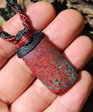 Alternative view of Sonora Sunrise Necklace , Tribal Pendant,  Power Jewellery, Handcrafted Shibari Macrame Necklace, Grounding Healing Crystal Frequency