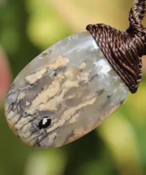 Tiger Agate necklace, Australian Agate Pendant, shibari cord. Elven jewelry, elf cosplay, platypus dreaming