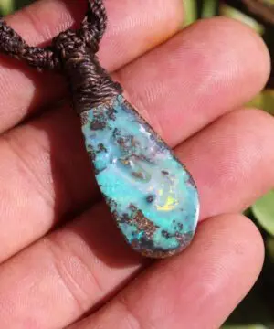 Alternative view of Handcrafted Boulder Opal Necklace, Unique Australian Opal Jewelry, Genuine Gemstone Pendant, Boho Statement Necklace, Perfect Gift for Her