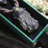MOLDAVITE Pendant, Moldavite Necklace,Platypus Dreamimg Elven Raw CRYSTAL Necklace, Australian Made Macrame Cord Authentic Moldavite Jewelry