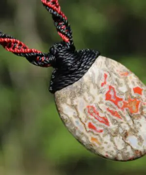 Alternative view of Authentic Utah  Dinosaur Fossil Jewelry, Elven Pendant with Silver Beads , Dinosaur bone ,Ancient Fossil Power, Tribal Talisman Pendant