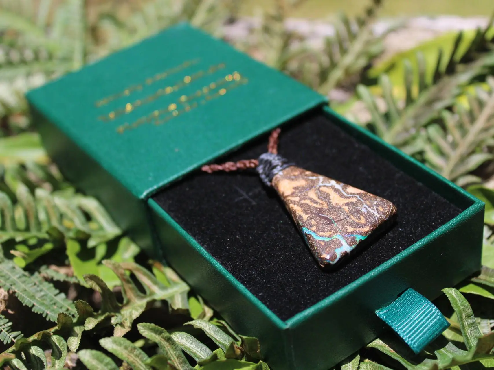 Australian boulder opal necklace, ethically sourced Australian opal jewelry,october birthstone, australian made macrame cord natural jewelry - Image 8