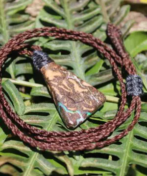 Australian boulder opal necklace, ethically sourced Australian opal jewelry,october birthstone, australian made macrame cord natural jewelry