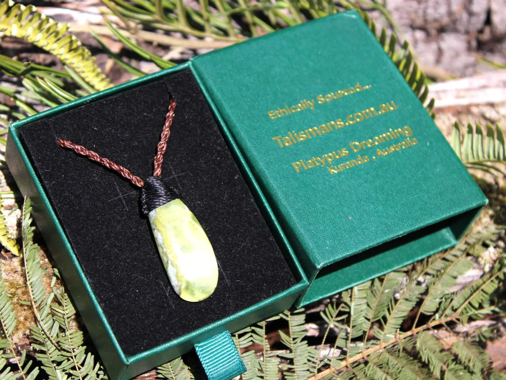 Australian Prehnite Necklace, Australian made Prehnite Pendant, Elven Macrame Cord, healing crystal jewelry, Gemstone Jewelry, yellow stone - Image 7