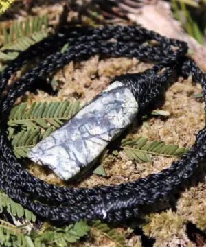 Australian Rhyolite Necklace, Rainforest Jasper Pendant, Macrame necklace, beachy beach jewelry, summer jewelry, surfer necklace