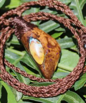 Matrix Koroit Boulder opal pendant,ethically sourced opal necklace,Australian made macrame cord, statement Jewelry october birthstone  ,