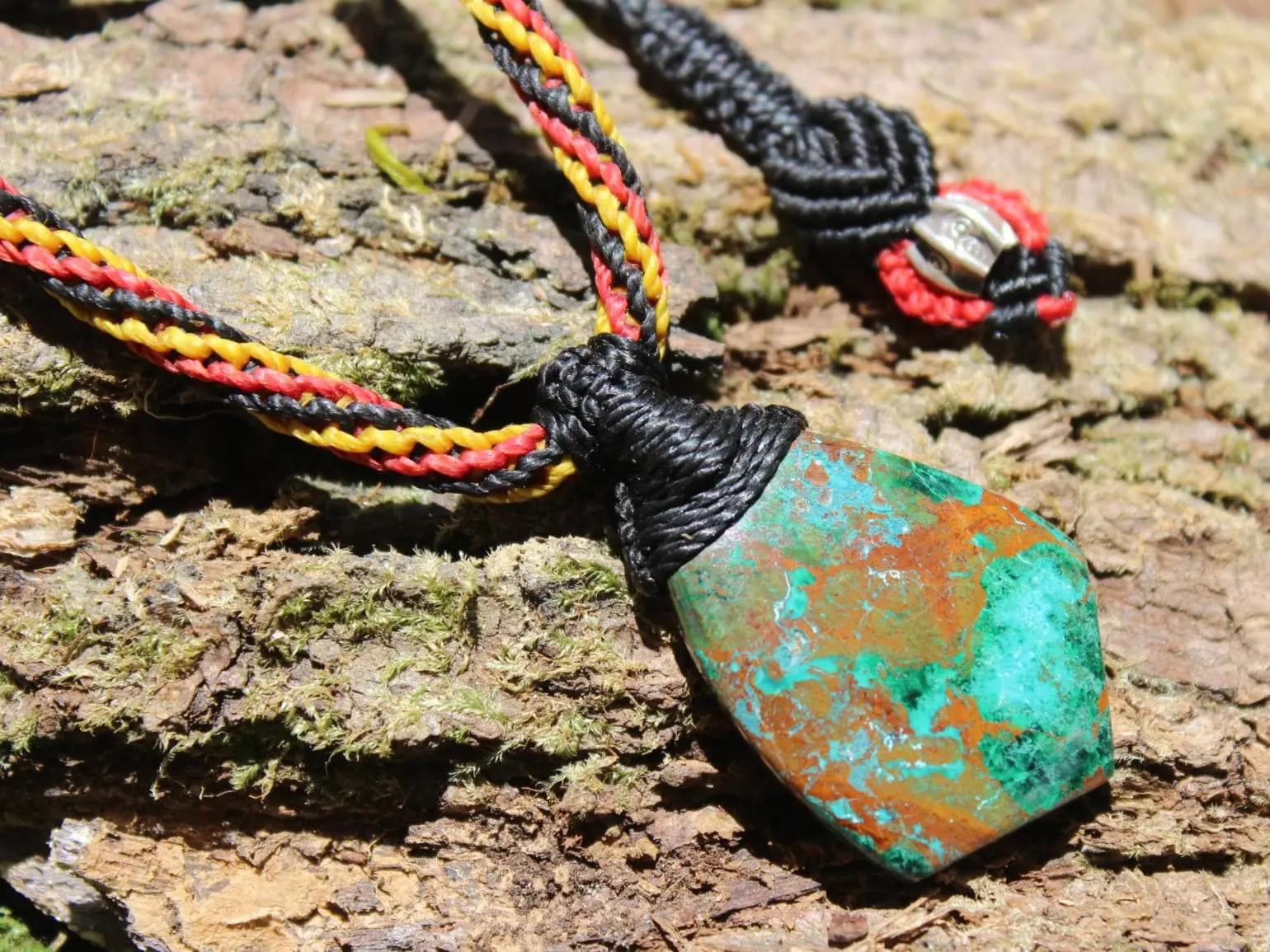 AUSTRALIAN CHRYSOCOLLA Pendant,Natural Malachite Necklace, Malachite Gemstone Pendant, beach jewelry, summer jewelry, surfer necklace - Image 2