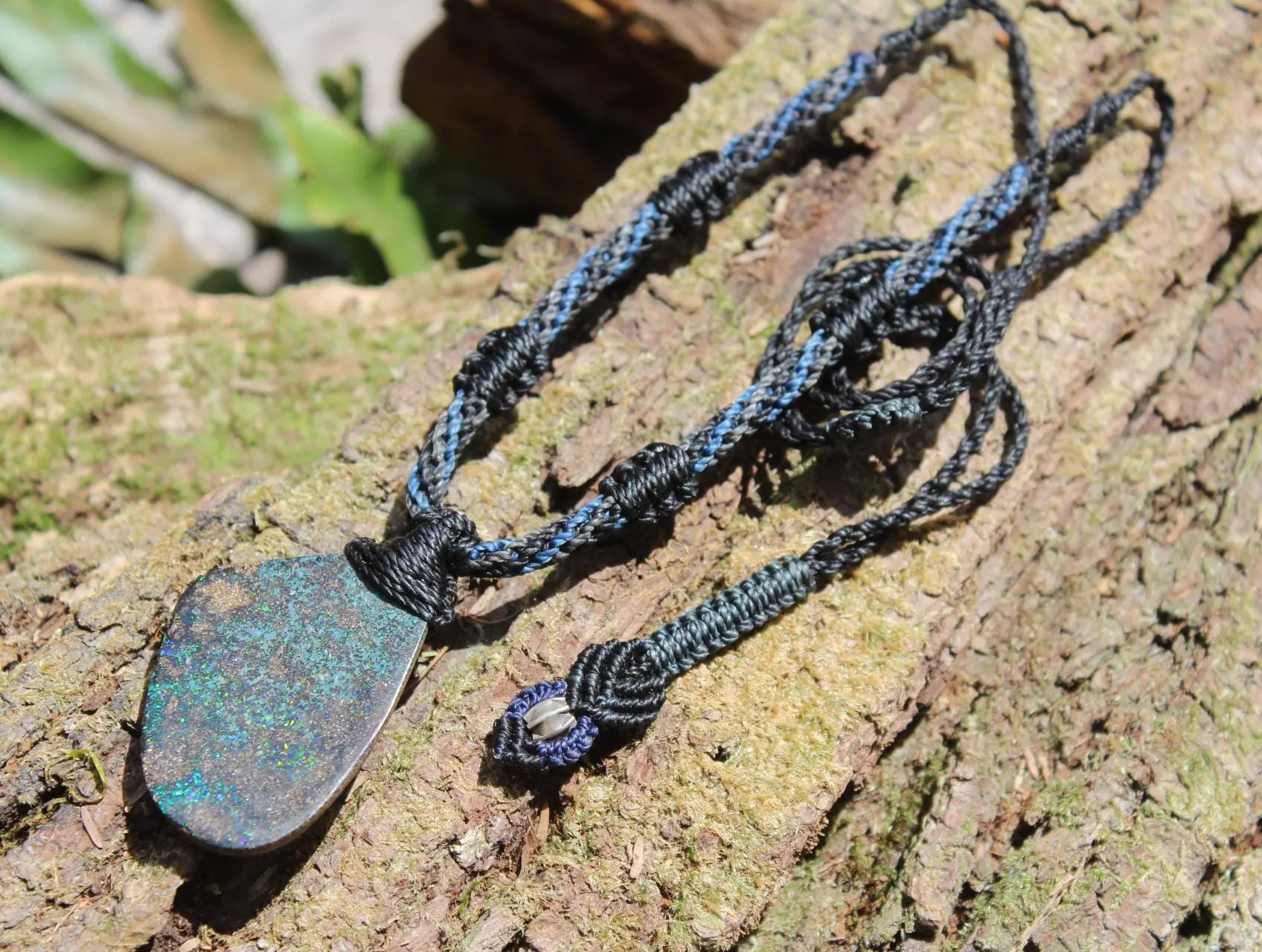 Australian Boulder Opal Necklace, Untreated Solid Boulder Opal Jewelry, Genuine Seam Opal Pendant, Statement Necklace, Perfect Gift for Her - Image 9