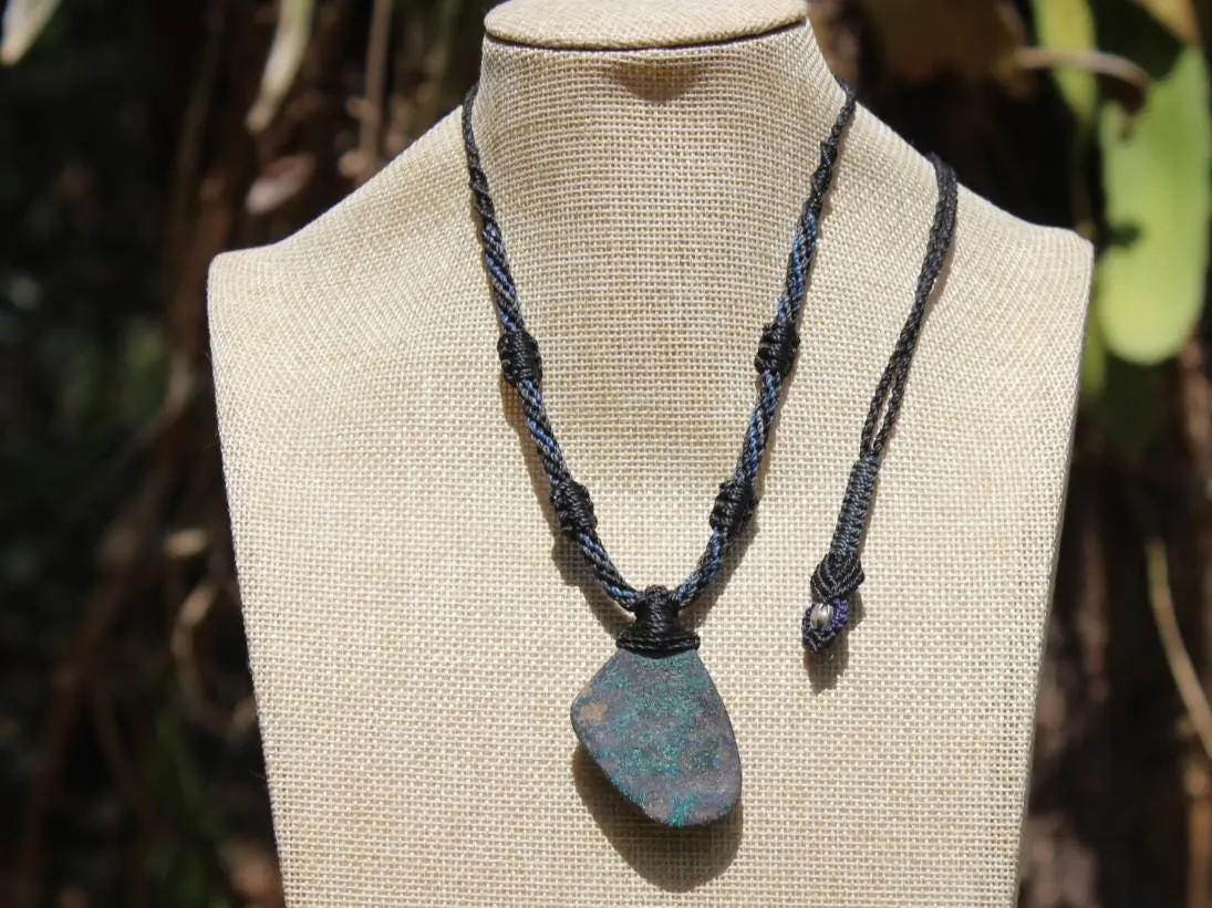 Australian Boulder Opal Necklace, Untreated Solid Boulder Opal Jewelry, Genuine Seam Opal Pendant, Statement Necklace, Perfect Gift for Her - Image 6