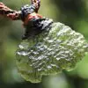 Raw Moldavite Pendant, Genuine Moldavite Necklace, Australian Made Macrame Cord Authentic Moldavite Jewelry, Raw crystal Jewelry