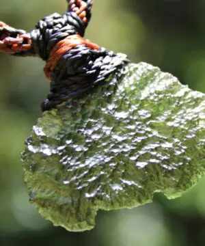 Raw Moldavite Pendant, Genuine Moldavite Necklace, Australian Made Macrame Cord Authentic Moldavite Jewelry, Raw crystal Jewelry
