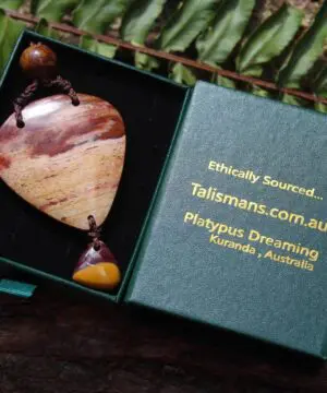 Australian Mookaite , Australian creek and rainforest Jasper,  unique tribal necklace talisman, Australian made Macrame Cord, Summer jewelry