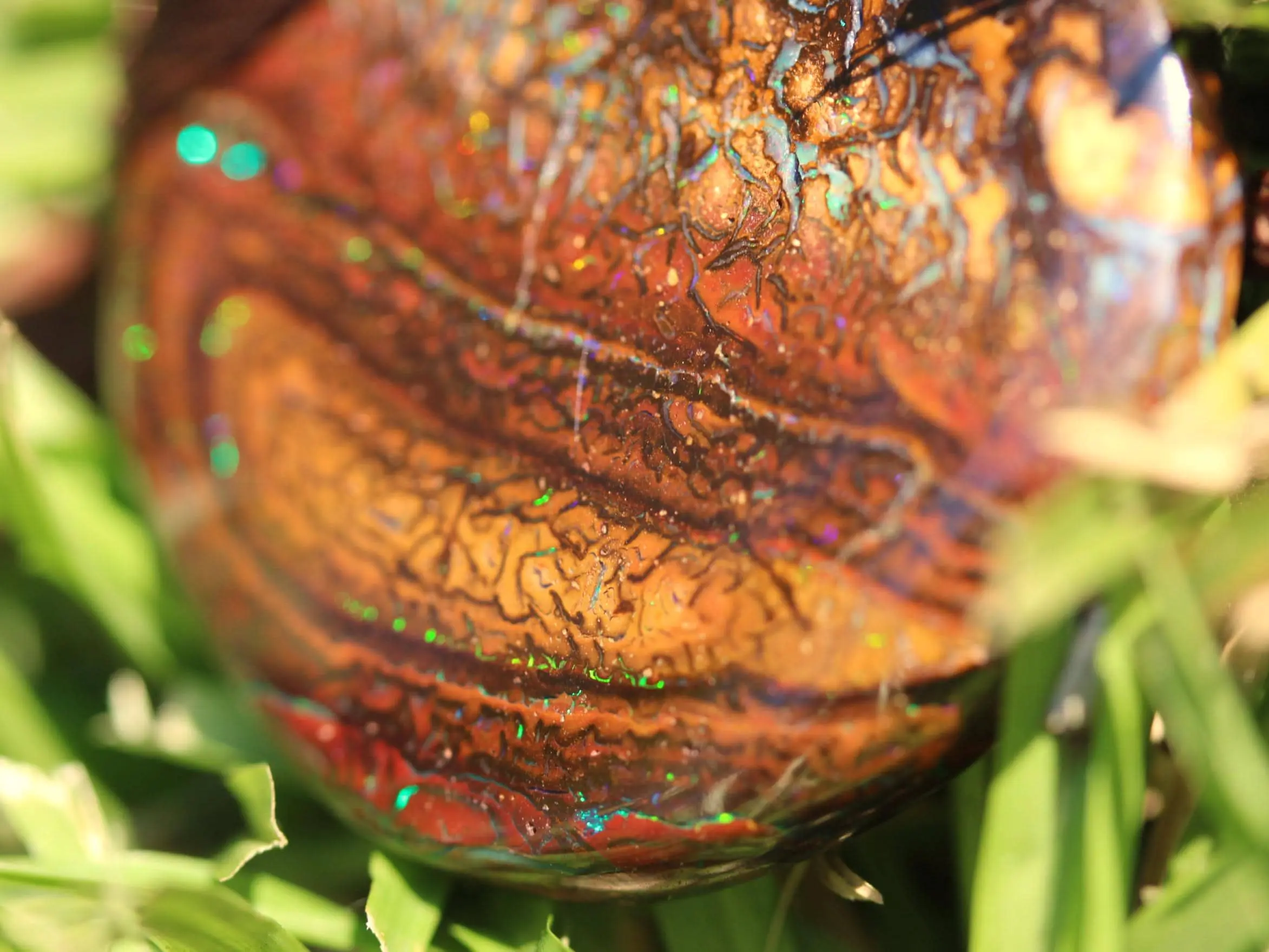 Kookaburra Fire Matrix OPAL Pendant Necklace, Australian Solid Boulder Opal jewelry, Australian Made Macrame Cord Healing Jewelry - Image 9