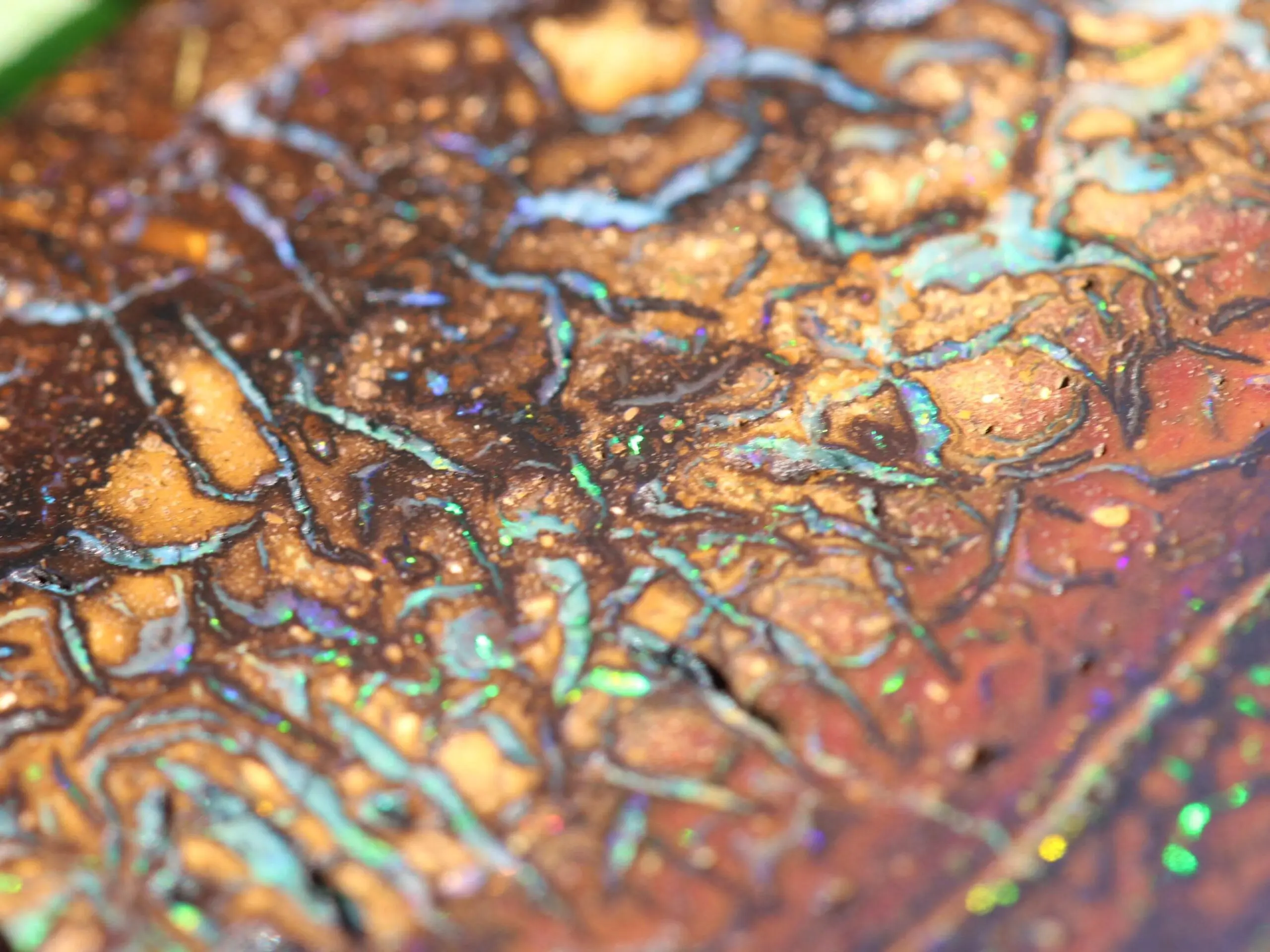 Kookaburra Fire Matrix OPAL Pendant Necklace, Australian Solid Boulder Opal jewelry, Australian Made Macrame Cord Healing Jewelry - Image 5