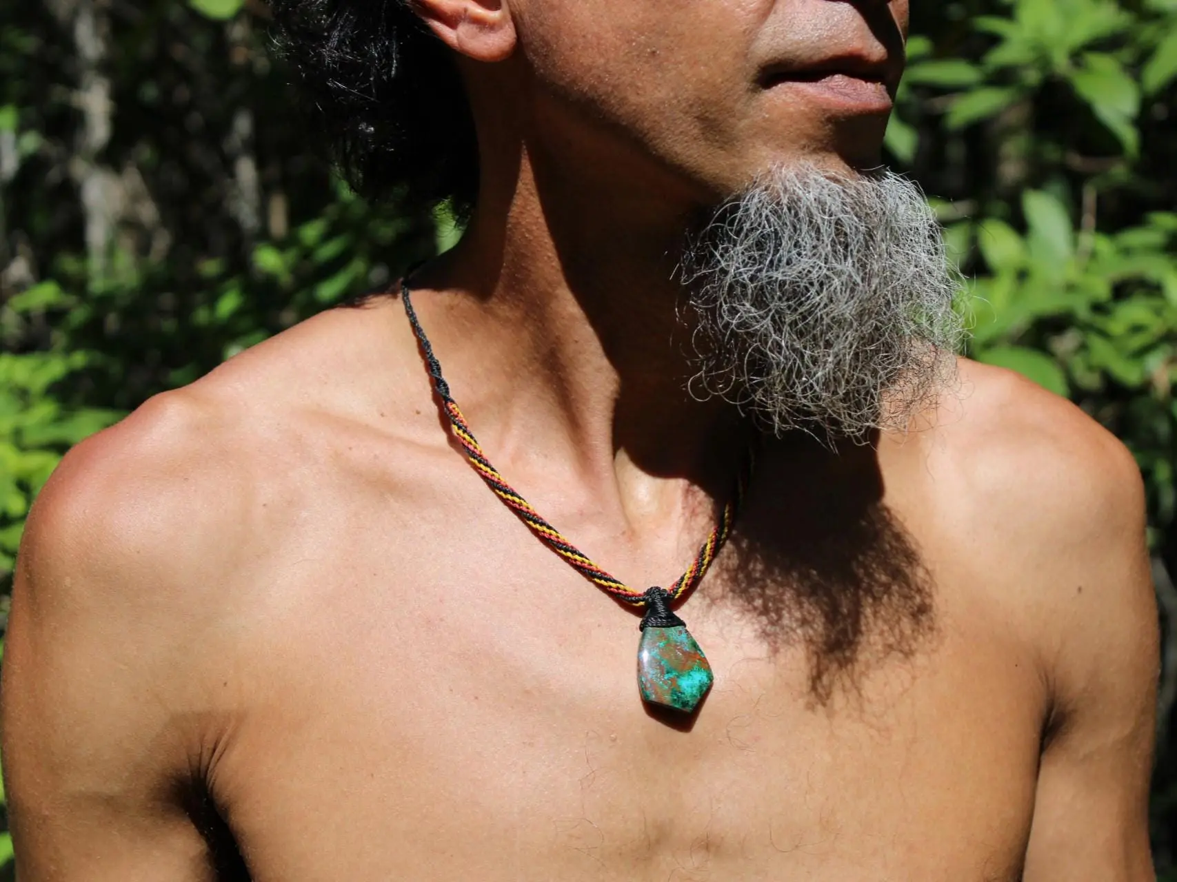 AUSTRALIAN CHRYSOCOLLA Pendant,Natural Malachite Necklace, Malachite Gemstone Pendant, beach jewelry, summer jewelry, surfer necklace - Image 5