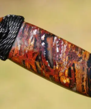 Alternative view of Australian Pilbara Jasper Pendant, Indigenous Jasper Graffiti Necklace, Australian made Macrame Cord, Aboriginal Outback Healing crystal