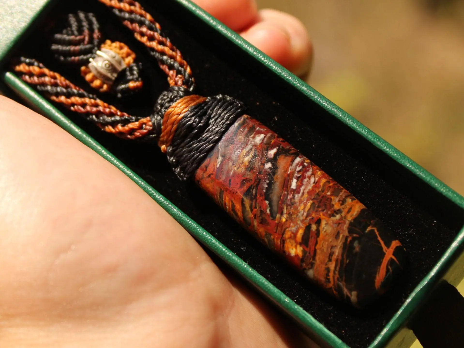 Australian Pilbara Jasper Pendant, Indigenous Jasper Graffiti Necklace, Australian made Macrame Cord, Aboriginal Outback Healing crystal - Image 5