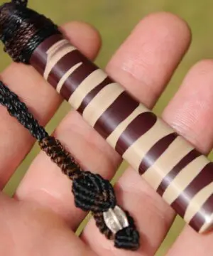 Australian Zebra Stone Pendant Talisman, Print Stone necklace,  Australian handmade tropical handwoven cord, spiritual adornment