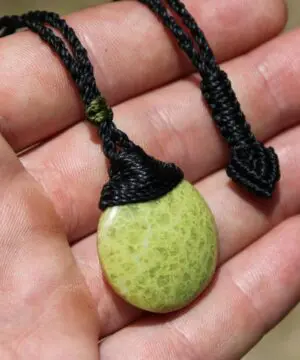 Alternative view of Green Opal Pendant Necklace,Elven Green OPAL Talisman, Elven Jewelry, Australian Made Macrame Cord, Australian seller