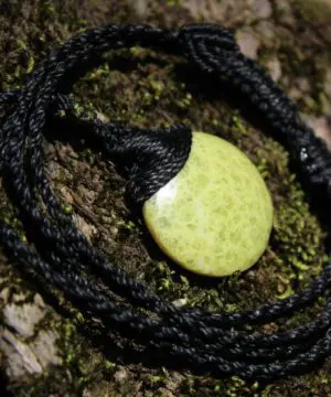Green Opal Pendant Necklace,Elven Green OPAL Talisman, Elven Jewelry, Australian Made Macrame Cord, Australian seller