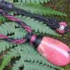 Australian RHODONITE pendant,Rhodonite Necklace, Elven Jewellery,Australian made Macrame Cord,Taurus,october birth stone,Pink stone