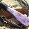 Epic CHAROITE Necklace, australian made thin macrame cord natural stone pendant, elven jewelry, purple stone pendant, december birthstone