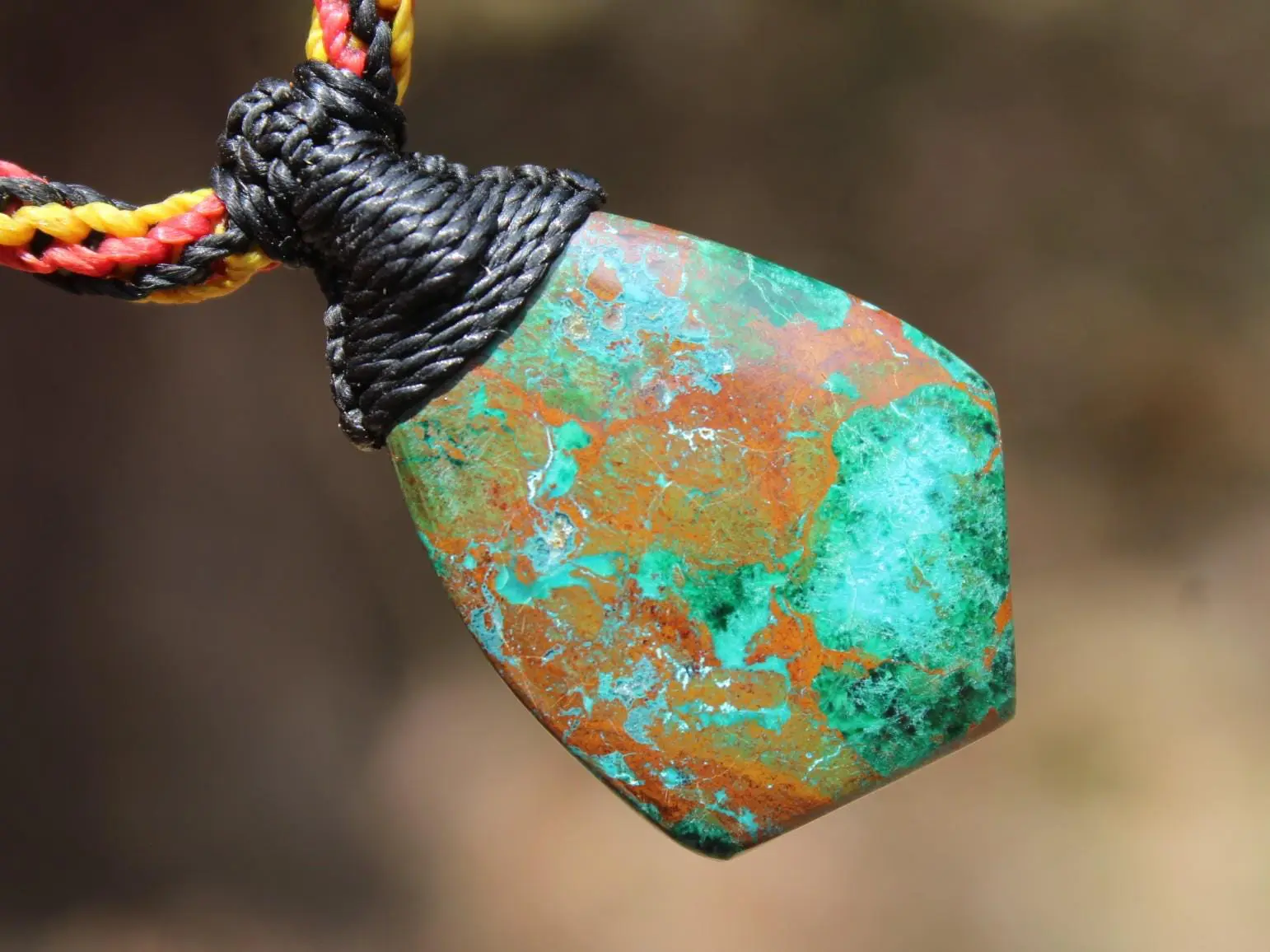 AUSTRALIAN CHRYSOCOLLA Pendant,Natural Malachite Necklace, Malachite Gemstone Pendant, beach jewelry, summer jewelry, surfer necklace - Image 11