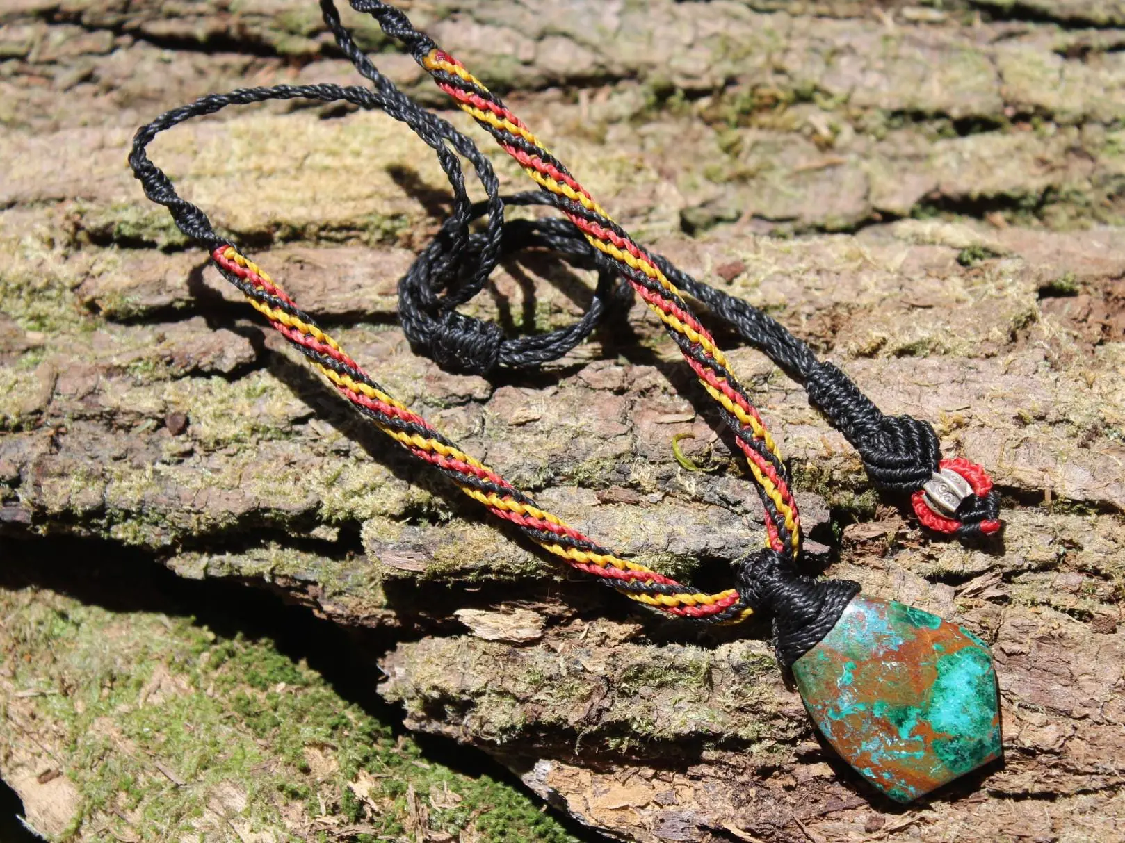 AUSTRALIAN CHRYSOCOLLA Pendant,Natural Malachite Necklace, Malachite Gemstone Pendant, beach jewelry, summer jewelry, surfer necklace - Image 9