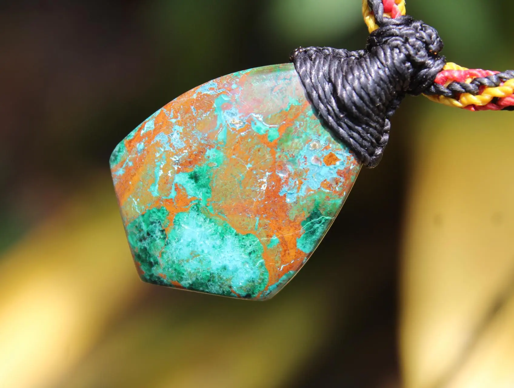 AUSTRALIAN CHRYSOCOLLA Pendant,Natural Malachite Necklace, Malachite Gemstone Pendant, beach jewelry, summer jewelry, surfer necklace - Image 7