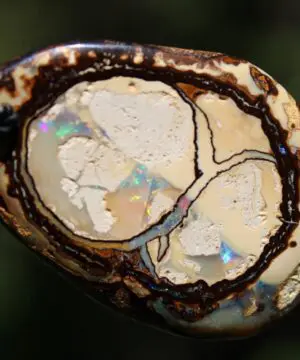 Australian Yowah Nut Boulder Opal Necklace • Tropical Cord Crystal Pendant • Tribal Opal Talisman • 1000 Silver Bead • Australian Handmade