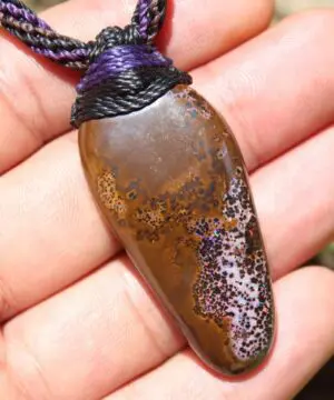Alternative view of Fire Matrix Boulder Opal Necklace ,Australian made tribal Solid Australian Red Opal pendant, Reiki Opal Healing Crystal Pendant Talisman