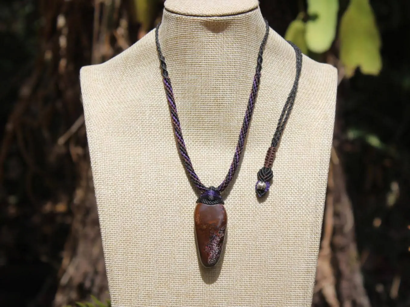 Fire Matrix Boulder Opal Necklace ,Australian made tribal Solid Australian Red Opal pendant, Reiki Opal Healing Crystal Pendant Talisman - Image 4