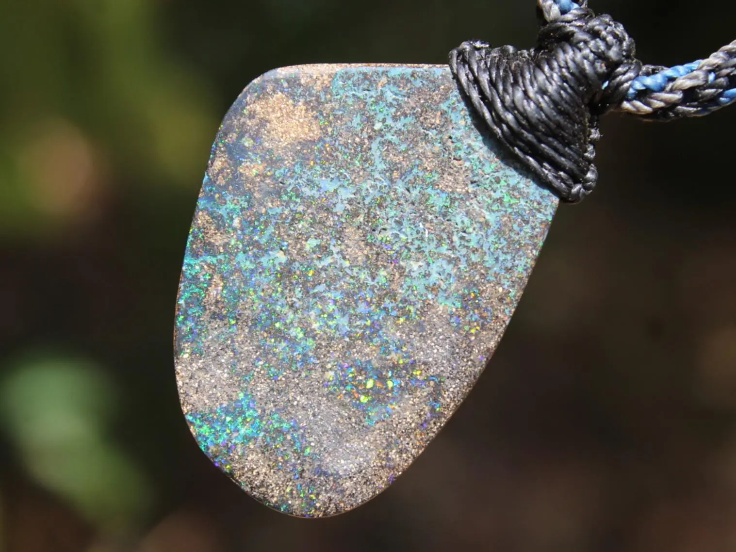 Australian Boulder Opal Necklace, Untreated Solid Boulder Opal Jewelry, Genuine Seam Opal Pendant, Statement Necklace, Perfect Gift for Her - Image 10