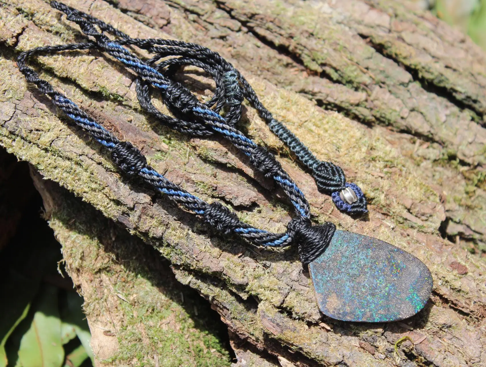 Australian Boulder Opal Necklace, Untreated Solid Boulder Opal Jewelry, Genuine Seam Opal Pendant, Statement Necklace, Perfect Gift for Her - Image 7