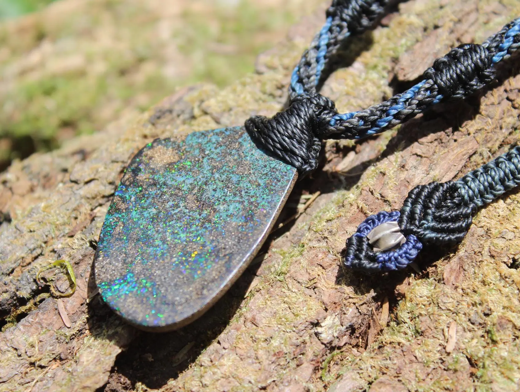 Australian Boulder Opal Necklace, Untreated Solid Boulder Opal Jewelry, Genuine Seam Opal Pendant, Statement Necklace, Perfect Gift for Her - Image 12