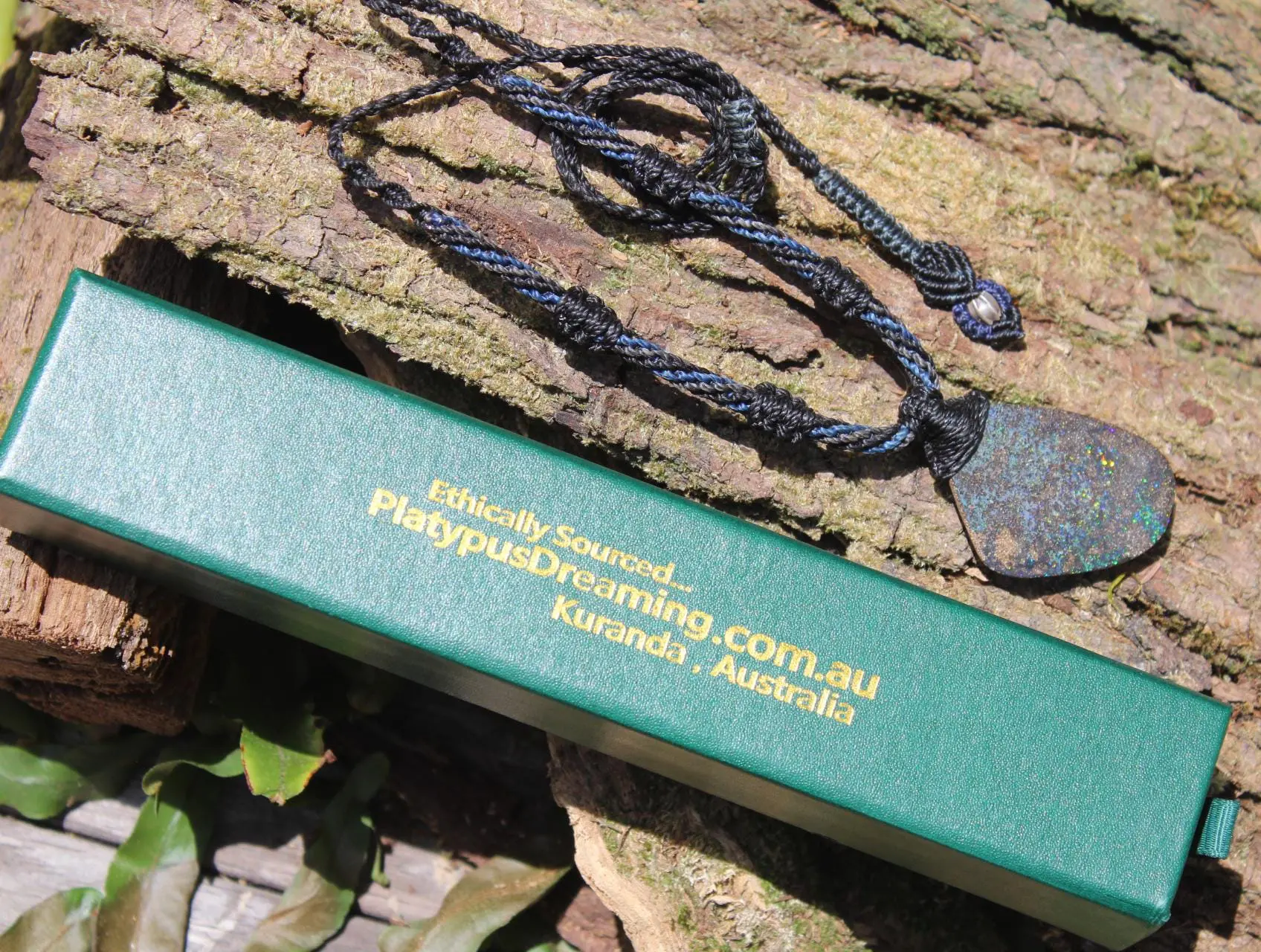 Australian Boulder Opal Necklace, Untreated Solid Boulder Opal Jewelry, Genuine Seam Opal Pendant, Statement Necklace, Perfect Gift for Her - Image 4